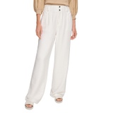 Womens Top-Stitched Crinkle Trousers