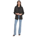 Womens Ruched-Sleeve Relaxed Jacket