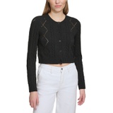 Womens Diamond-Shaped Pointelle Cardigan