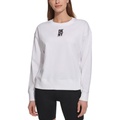 Womens Puff-Logo Long-Sleeve Sweatshirt