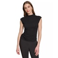 Womens Mock-Neck Sleeveless Knit Top