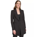 Womens Single-Button Long-Sleeve Blazer