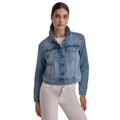 Womens Button-Down Denim Trucker Jacket