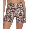 Womens Animal Print Mid Rise Bike Shorts