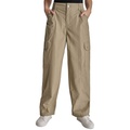 Womens Straight-Leg High-Waist Adjustable-Cuff Cargo Pants