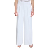 Womens High-Waist Pleated Wide-Leg Pants