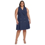 Plus Size Sleeveless Fit & Flare Blazer Dress