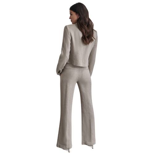 DKNY Womens Cropped Open-Front Long-Sleeve Blazer