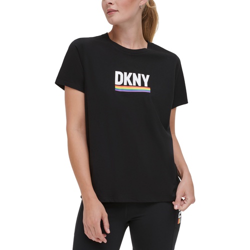 DKNY Womens Rainbow Pride Crewneck T-Shirt
