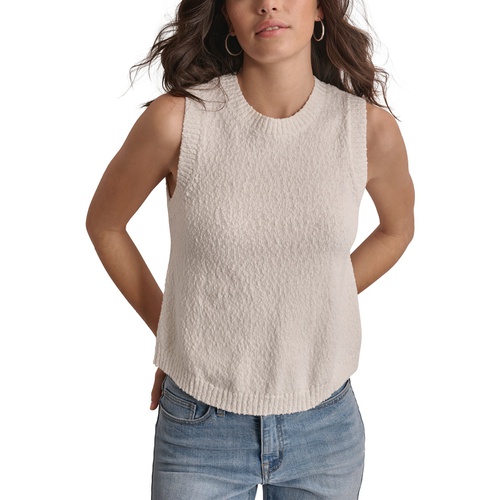 DKNY Womens Cotton Boucle Sleeveless Sweater