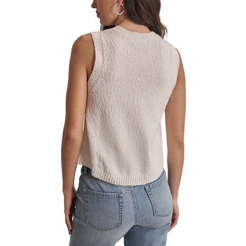 DKNY Womens Cotton Boucle Sleeveless Sweater