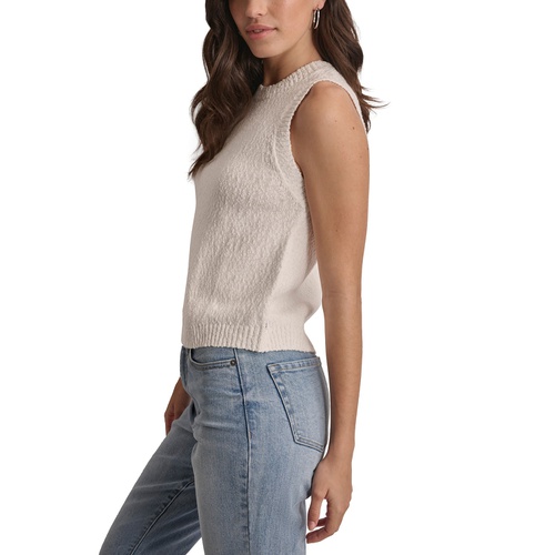 DKNY Womens Cotton Boucle Sleeveless Sweater