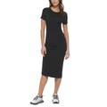 Womens Rib-Knit Bodycon Midi Dress