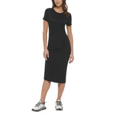 Womens Rib-Knit Bodycon Midi Dress