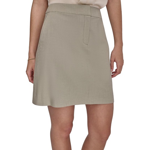 DKNY Womens Zip-Front Slant-Pocket Mini Skirt