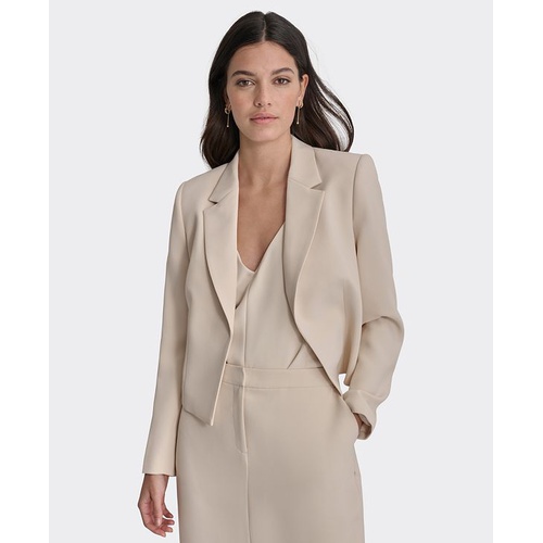 DKNY Petite Notch Collar Open Front Blazer