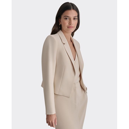 DKNY Petite Notch Collar Open Front Blazer