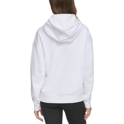 DKNY Womens Glitter-Logo Pullover Hoodie