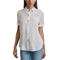 Womens Rolled-Sleeve Button-Up Shirt