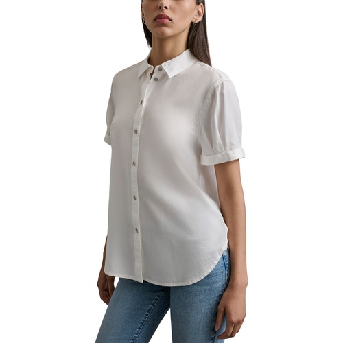 DKNY Womens Rolled-Sleeve Button-Up Shirt
