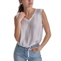 Womens V-Neck Sleeveless Cropped Top