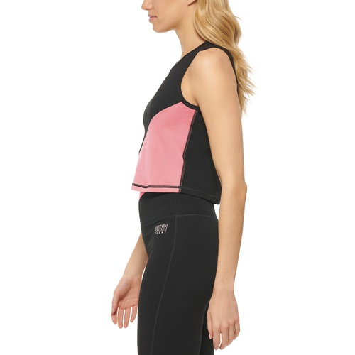 DKNY Womens Colorblocked Cropped Tank Top