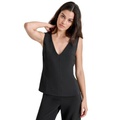 Womens V-Neck Zip-Back Sleeveless Top