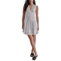 Womens Cotton Poplin Sleeveless Tiered Dress