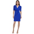 Petite Short-Sleeve Side-Knot Sheath Dress