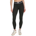 Womens Mid-Rise Full-Length Logo-Tape Leggings