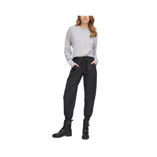 DKNY Womens Tie-Waist Pull-On Jogger Pants