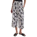 Womens Linen Printed Drawstring Pants