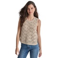 DKNY Womens Crocheted Split-Side Tied Tank Top