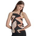 Womens Printed Square Neck Sleeveless Top