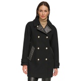 Womens Double-Breasted Wool Blend Coat