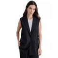 Womens Weathered-Twill Sleeveless Vest