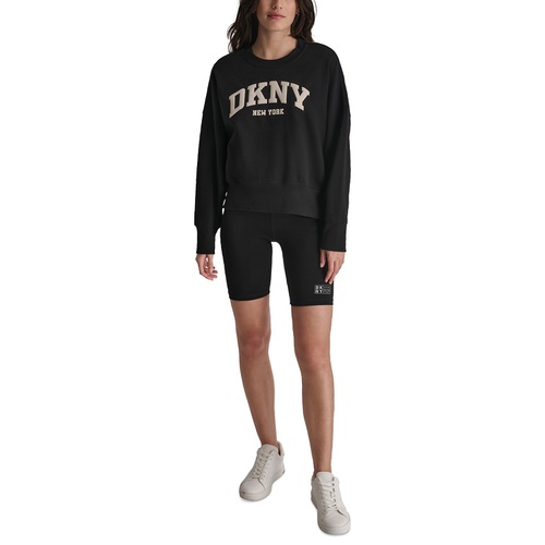 DKNY Womens Varsity Puffed Logo Sweatshirt