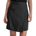 Womens Asymmetric Striped Mini Skirt