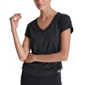 Womens Tech Textured Ruched-Sides T-Shirt
