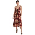 Womens Printed Chiffon Midi Dress