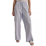 Womens High-Rise Drawstring Wide-Leg Cargo Pants