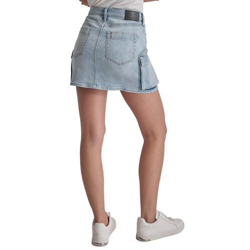 DKNY Womens Denim Cargo Mini Skirt
