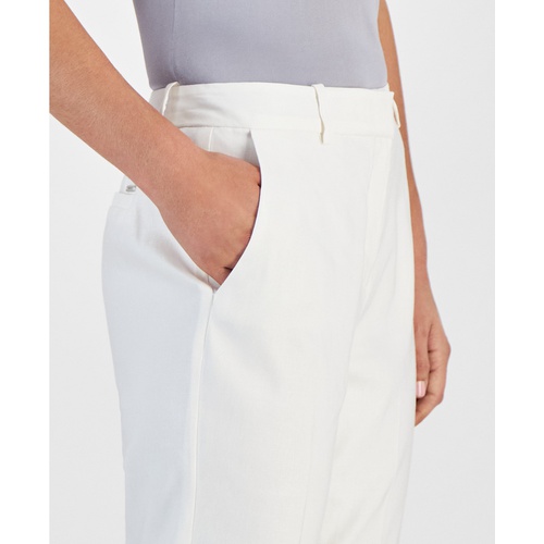 DKNY Petite Linen-Blend Slim Bootcut Career Pants