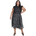 Plus Size Printed Ruffled Belted Midi Dress