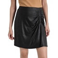 Womens Jersey Cackle Ruched-Front Pull-On Skirt