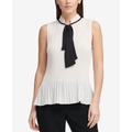 Tie-Neck Peplum Blouse