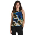 Womens Printed Chiffon Sleeveless Blouse