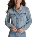 Womens Button-Down Denim Trucker Jacket