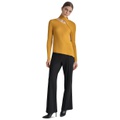 Womens Ribbed Cutout Mock Neck Sweater