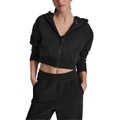 Sport Womens Full-Zip Cropped Fleece Hoodie